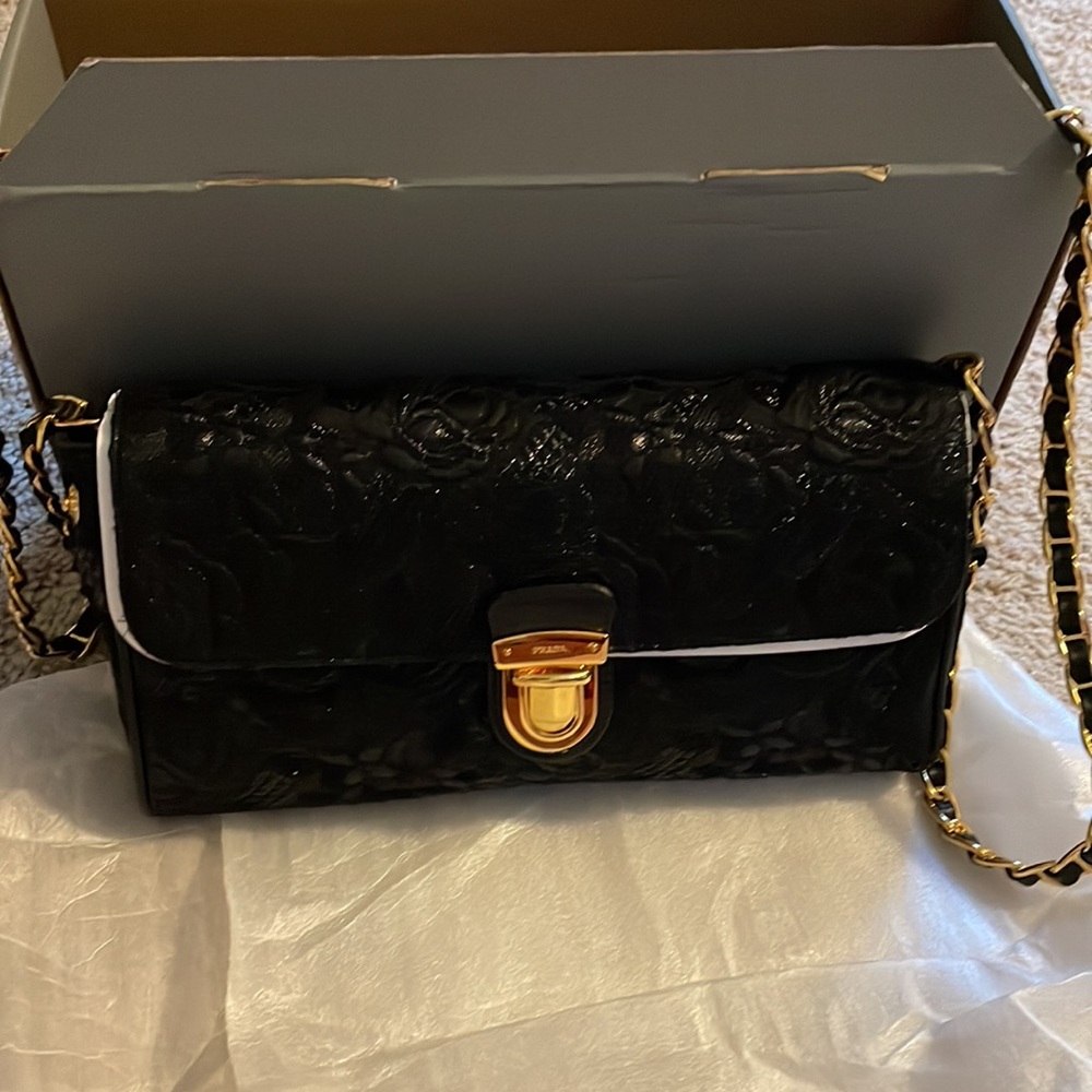 Black Floral cocktail purse